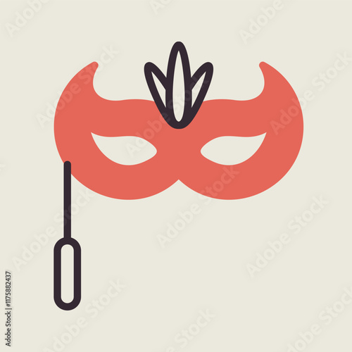Christmas festive mask vector icon