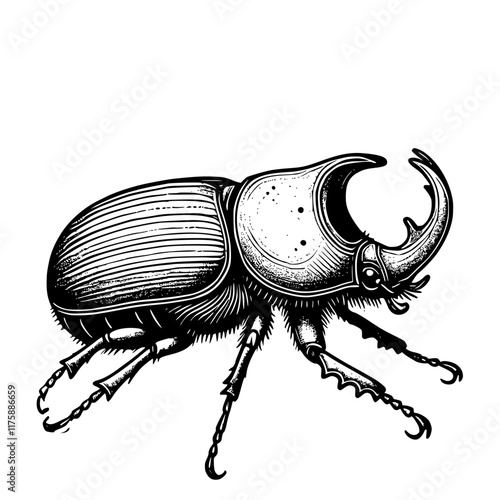 stag beetle, Silhouette of Rhinoceros Beetle, beetle, stag beetle isolated on white