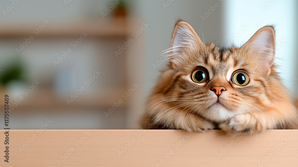 A fluffy cat with fur in a rich Mocha Mousse tone, lounging. A fluffy cat with fur in a rich Mocha Mousse tone, lounging.