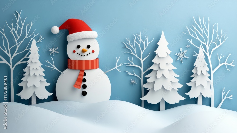 Fototapeta premium Snowman in Winter Wonderland