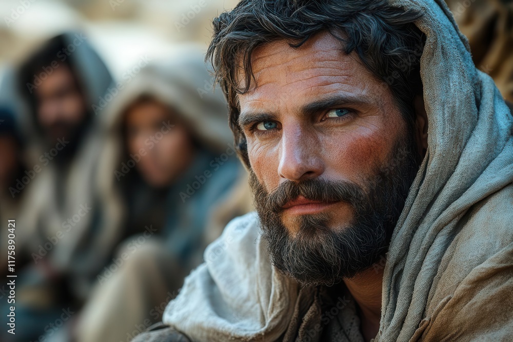 a poignant portrait of jonah, poised in contemplation as he awaits the fate of nineveh, set against a dramatic backdrop that enhances the emotional weight of the scene a poignant portrait of jonah, poised in contemplation as he awaits the fate of nineveh, set against a dramatic backdrop that enhances the emotional weight of the scene