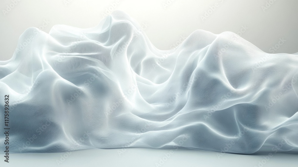 Fototapeta premium Ethereal White Fabric Waves