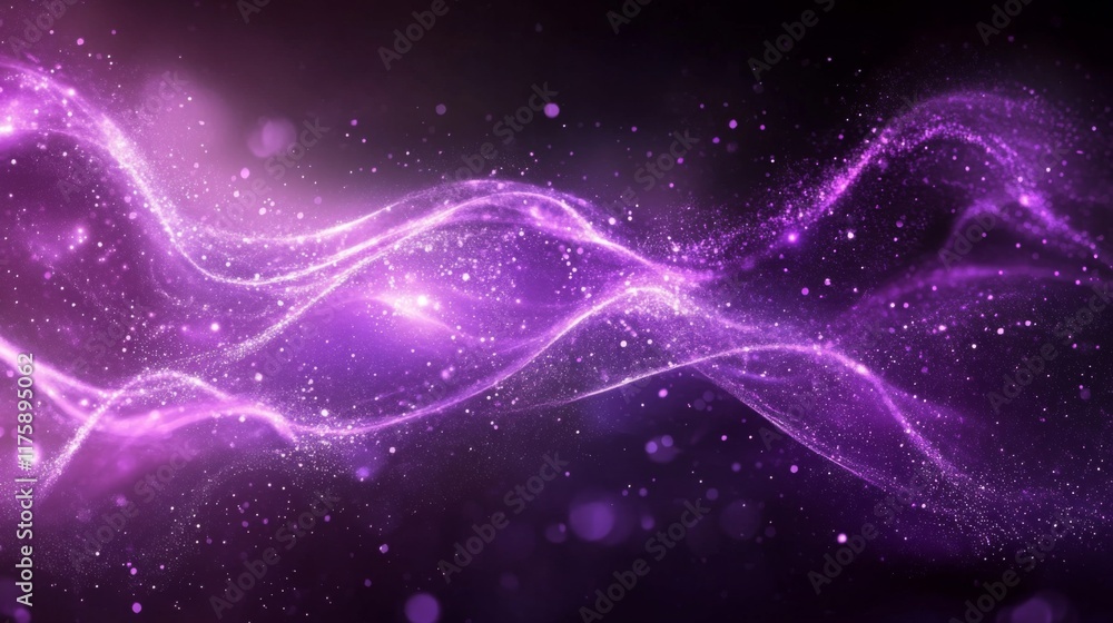 Obraz premium Abstract Purple Light Waves