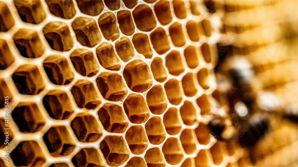 close up of bees in a beehive Generative Ai close up of bees in a beehive Generative Ai