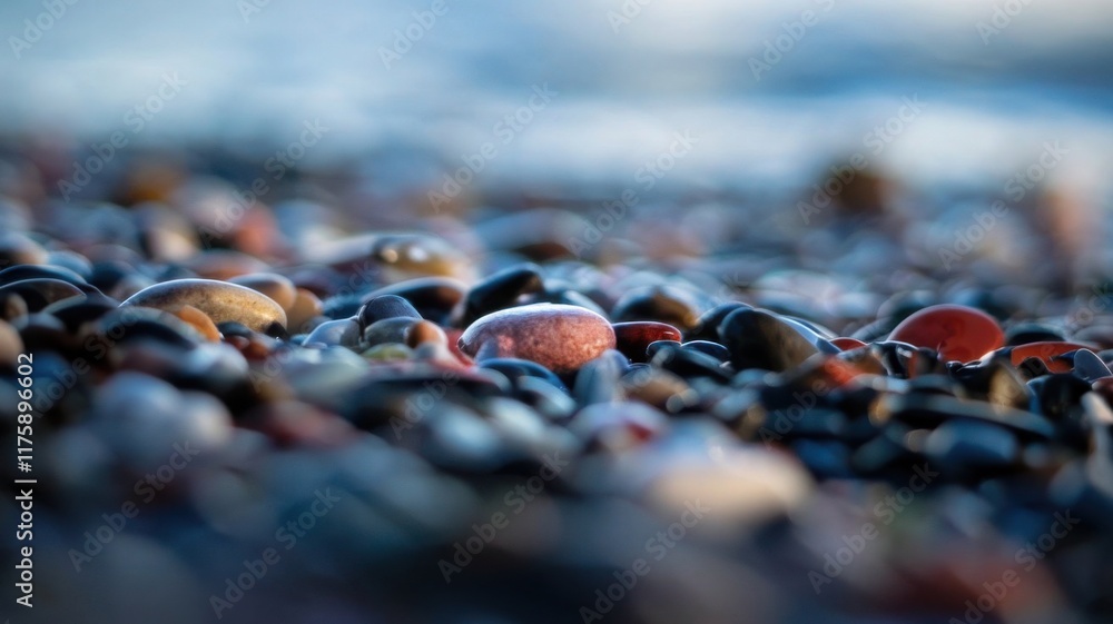 Obraz premium rocks on the shore are taken in portrait mode Generative Ai tehnology