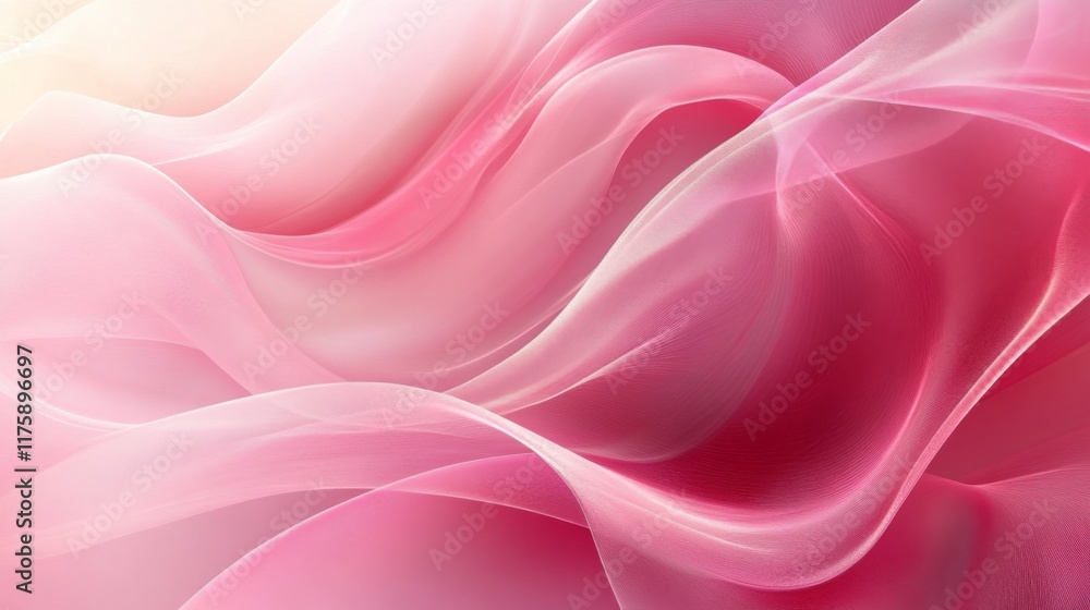 Fototapeta premium Abstract Flowing Pink Fabric Background