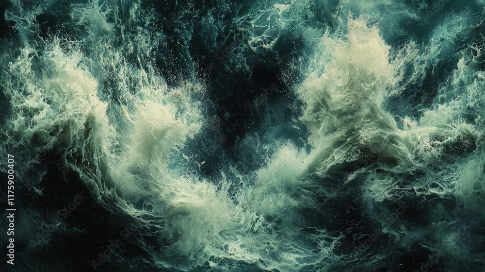 Obraz premium Dynamic Turbulence in Ocean Waves