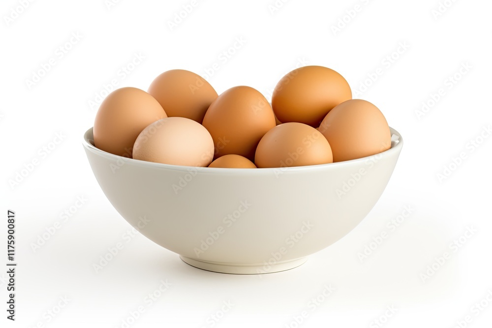 Eggs in a bowl on white background Eggs in a bowl on white background
