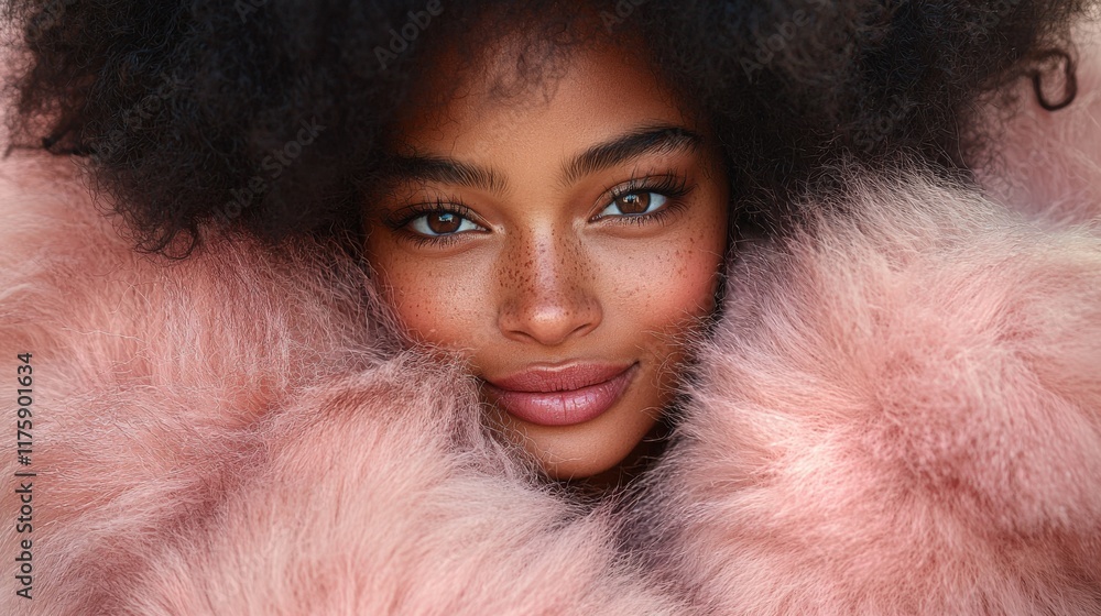 Radiant Beauty in Soft Pink Furs Radiant Beauty in Soft Pink Furs