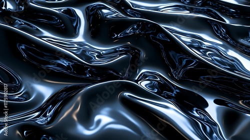 A smooth, polished obsidian background with a subtle sheen