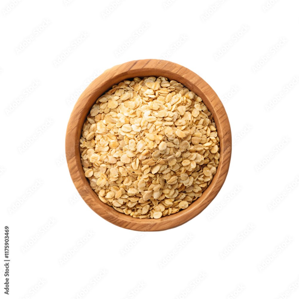 Dry rolled oatmeal on transparent background Dry rolled oatmeal on transparent background