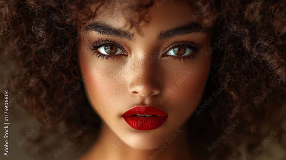 Striking Beauty with Bold Red Lips Striking Beauty with Bold Red Lips
