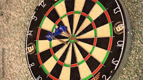 Throwing a dart at a target in a game of darts
