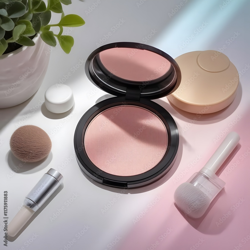 Radiant Beauty Makeup Compact and Spa Accessories Sparkling on Gradient Radiant Beauty Makeup Compact and Spa Accessories Sparkling on Gradient