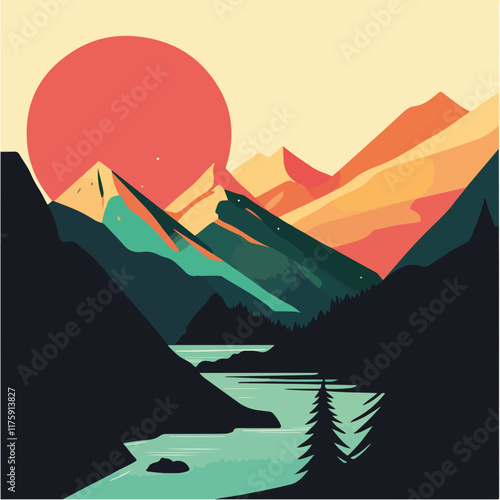 Vektorgrafik aus dem Package:  flat, retro, vintage, modern, art, zeitgeist, film, 