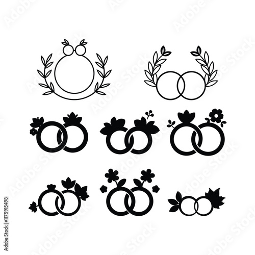 wedding ring vector collection