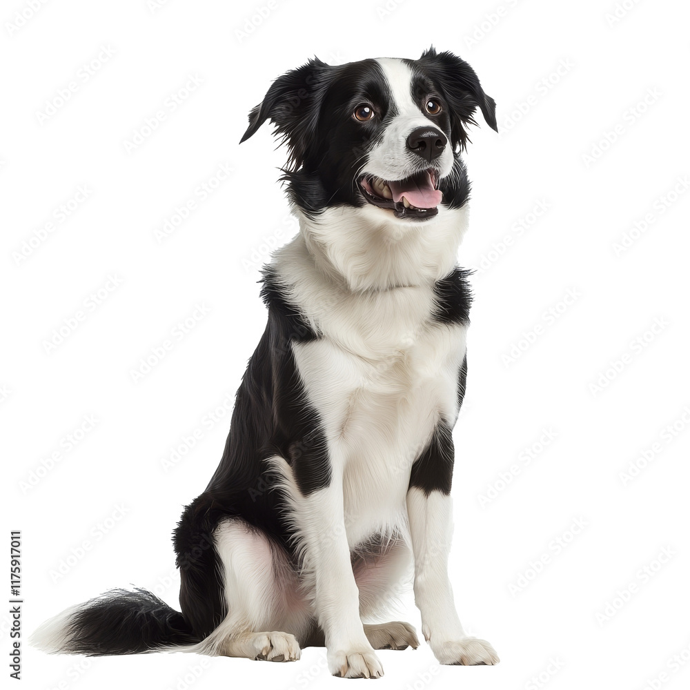Happy border collie sitting indoors Happy border collie sitting indoors