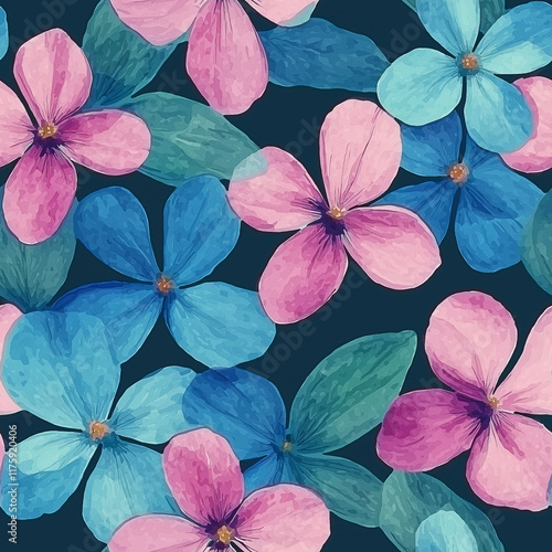 Seameless floral background. Digital painting. photo