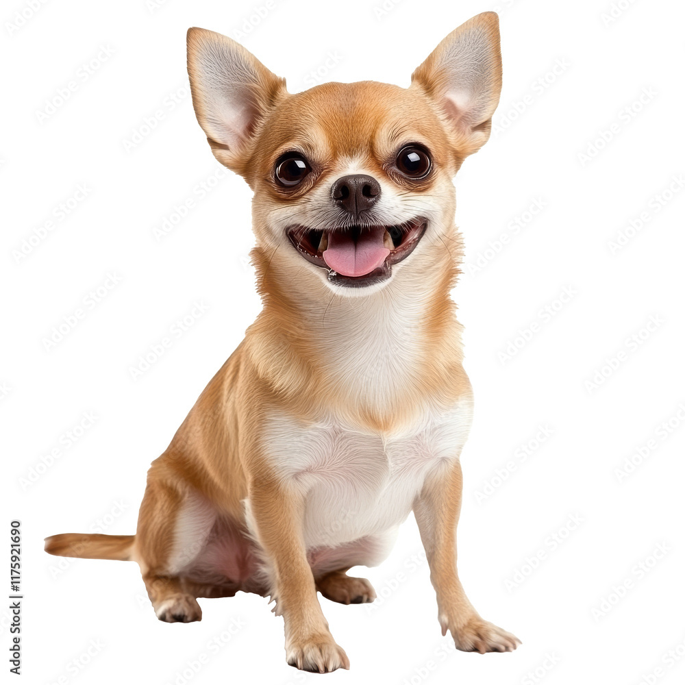 Chihuahua sitting happily with bright expression Chihuahua sitting happily with bright expression