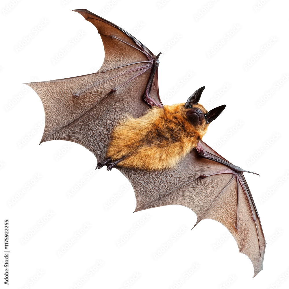Obraz premium Bat in flight showcasing unique wing structure