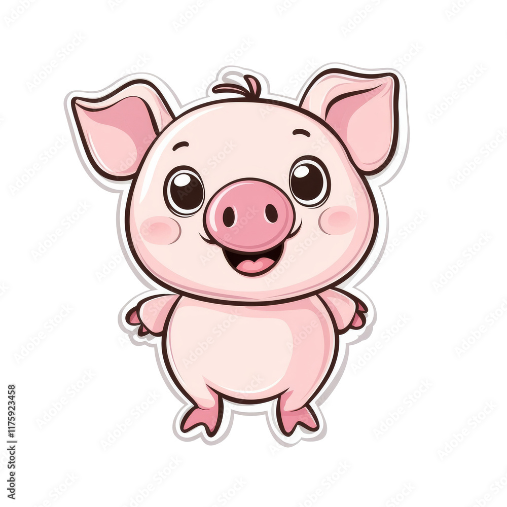 Cheerful cartoon piglet character Cheerful cartoon piglet character