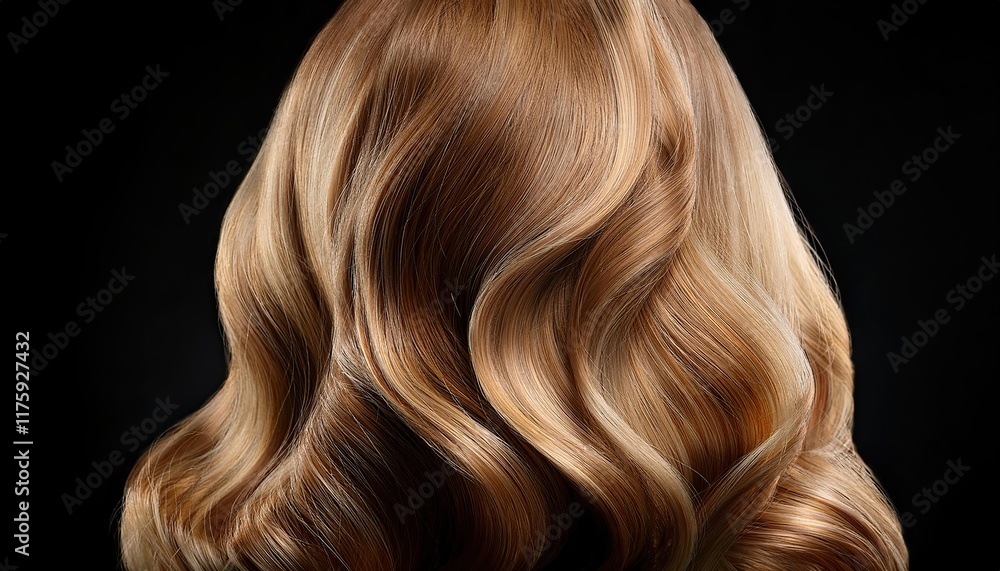 Fototapeta premium Female wig on a black background