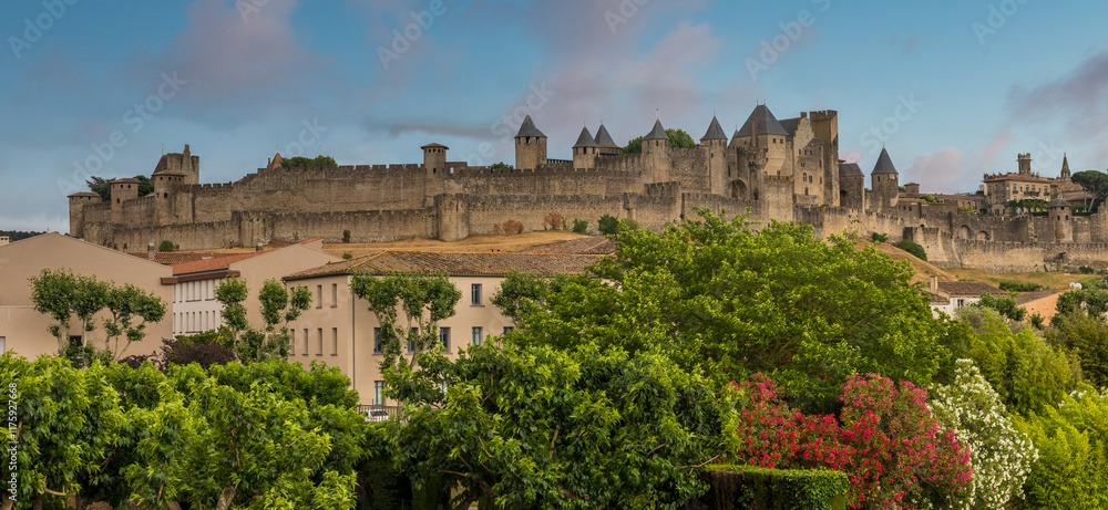 Carcassonne in France, a famous landmark one of the most well preserved citadel in the world