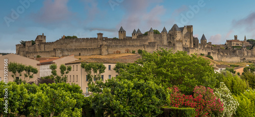 Obraz na płótnie Carcassonne in France, a famous landmark one of the most well preserved citadel in the world w salonie