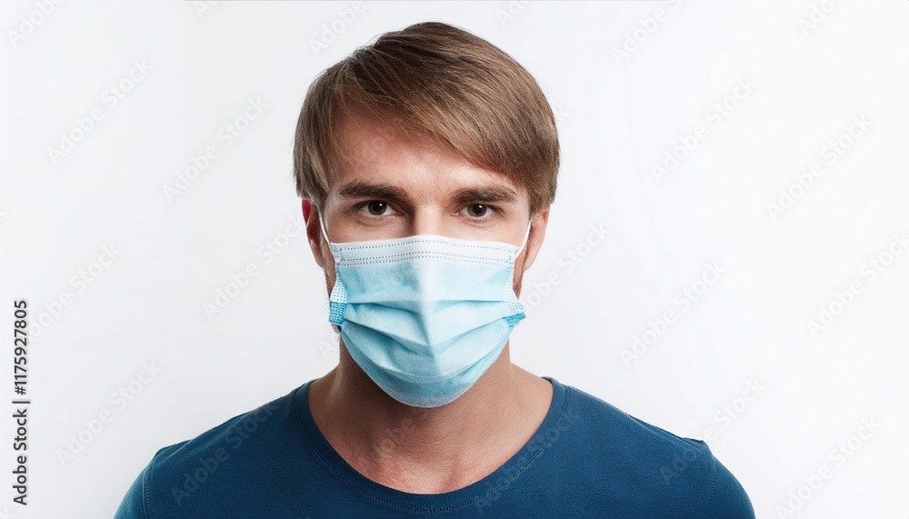 Man in mask on a white background