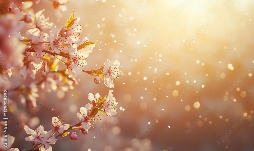 Fototapeta premium background of spring cherry blossoms tree. selective focus