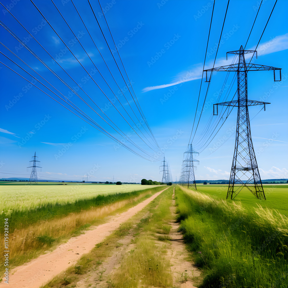 Interplay of Industrial Might and Natural Splendor: The Expanse of High Voltage Power Lines Interplay of Industrial Might and Natural Splendor: The Expanse of High Voltage Power Lines