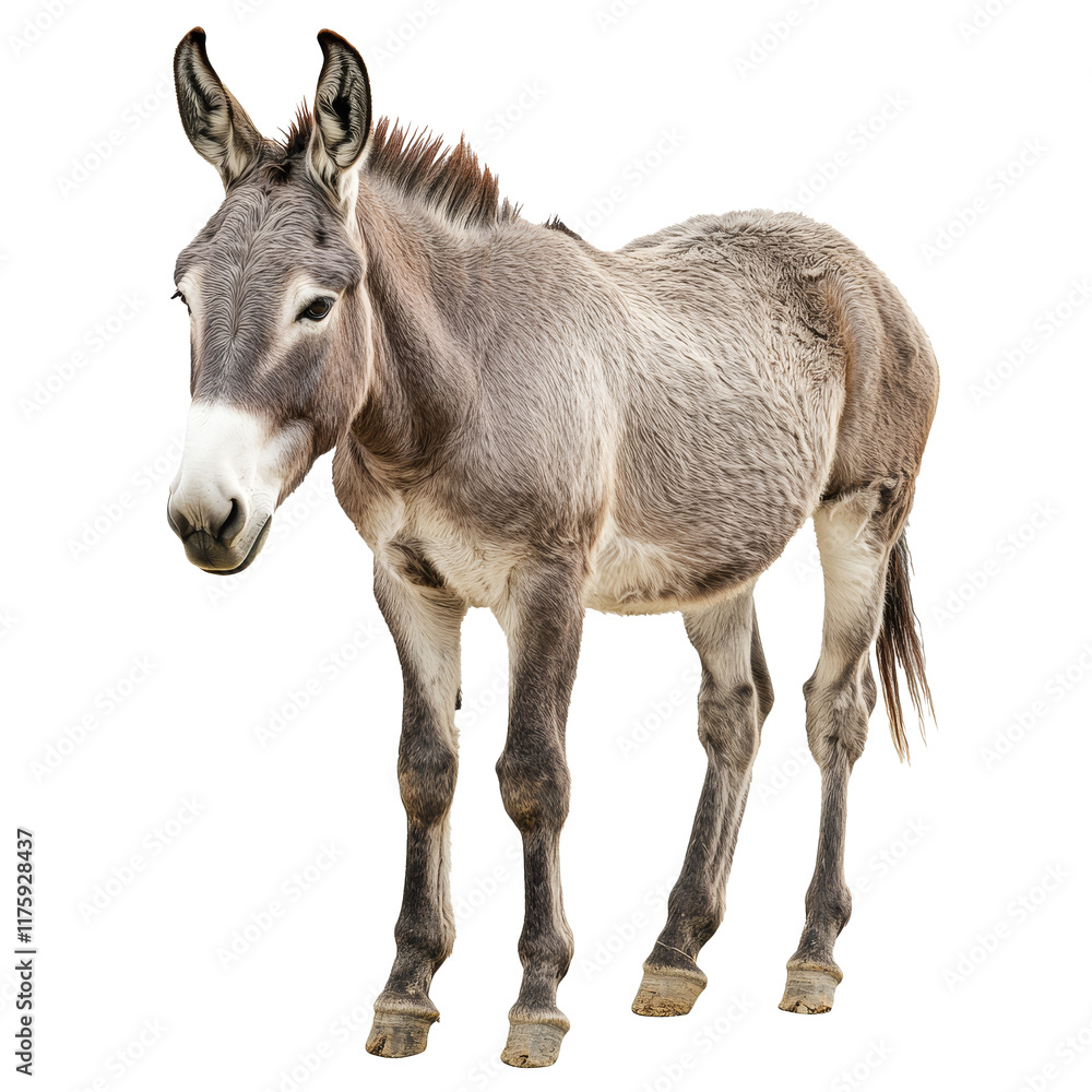 Majestic grey donkey standing gracefully in nature Majestic grey donkey standing gracefully in nature