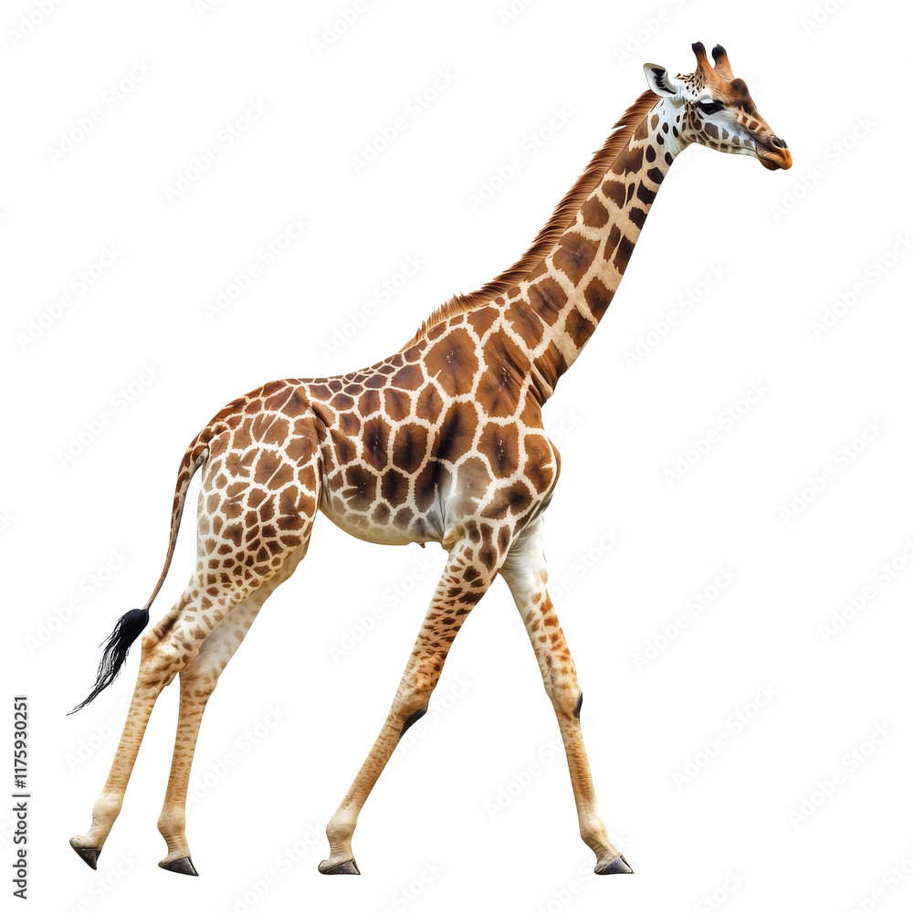 Fototapeta premium Giraffe walking gracefully in a natural setting
