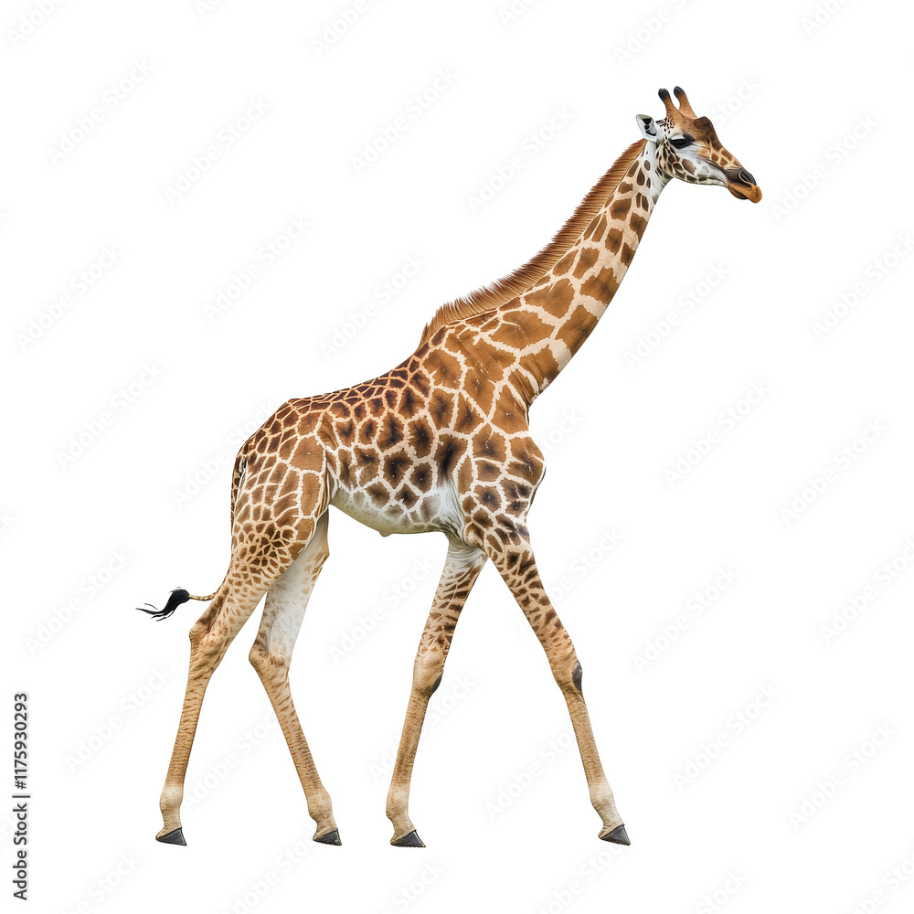 Fototapeta premium Giraffe walking gracefully in open space
