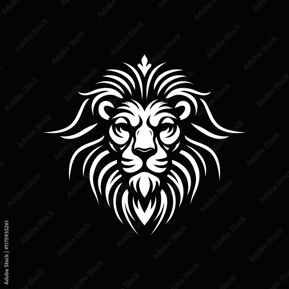 Obraz premium fearsome, authoritative, charismatic lion head logo