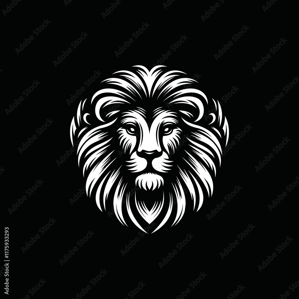 Obraz premium fearsome, authoritative, charismatic lion head logo