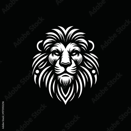 fearsome, authoritative, charismatic lion head logo