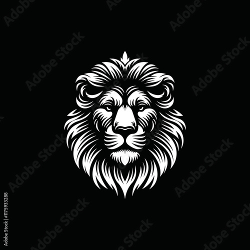 fearsome, authoritative, charismatic lion head logo