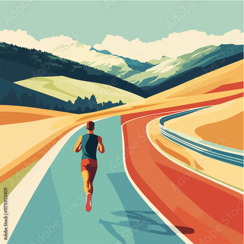 vektorisierte Grafik Modern Art Runner Landscape Background