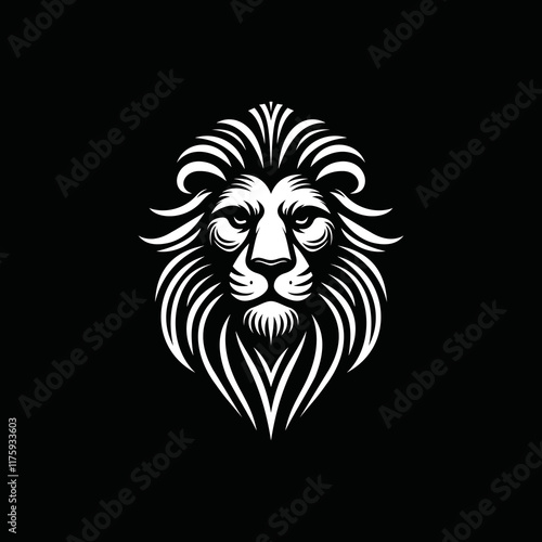 fearsome, authoritative, charismatic lion head logo
