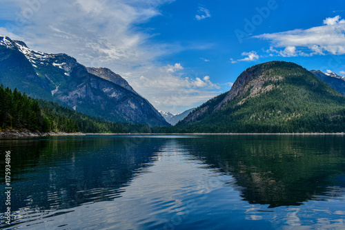 Scenery reflecting on Ross Lake, North Cascades National Park, Washington