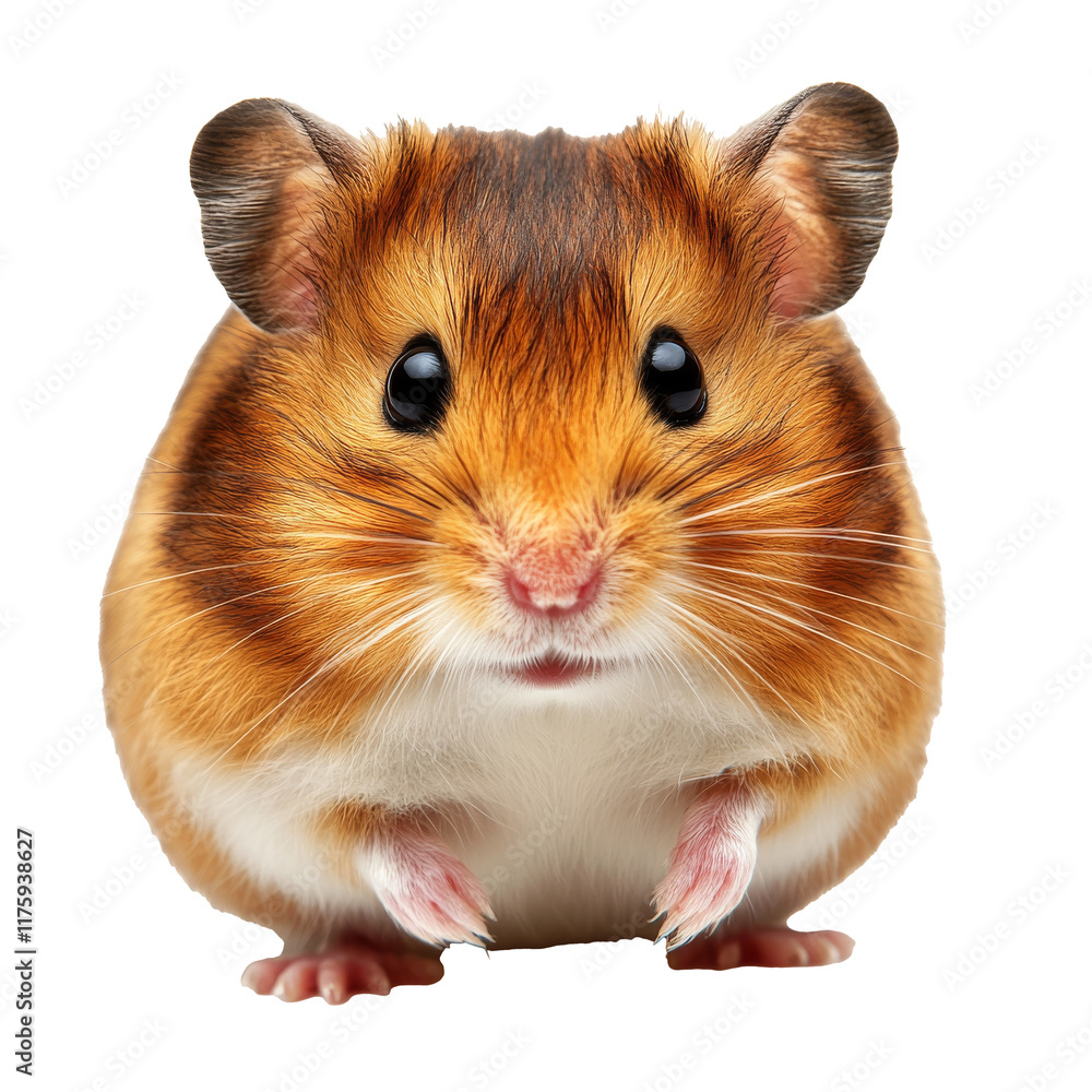 Cute brown and white hamster posing for the camera Cute brown and white hamster posing for the camera