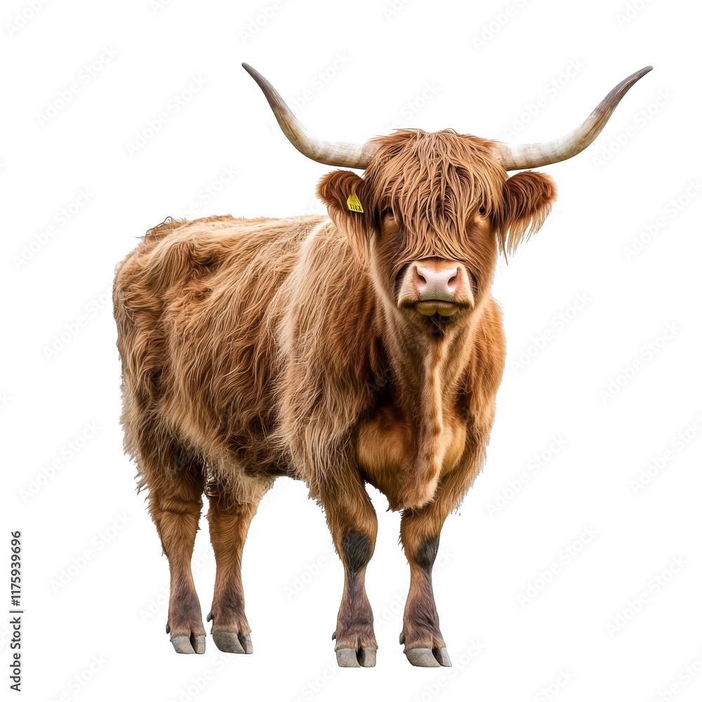 Highland cattle on a white backdrop Highland cattle on a white backdrop