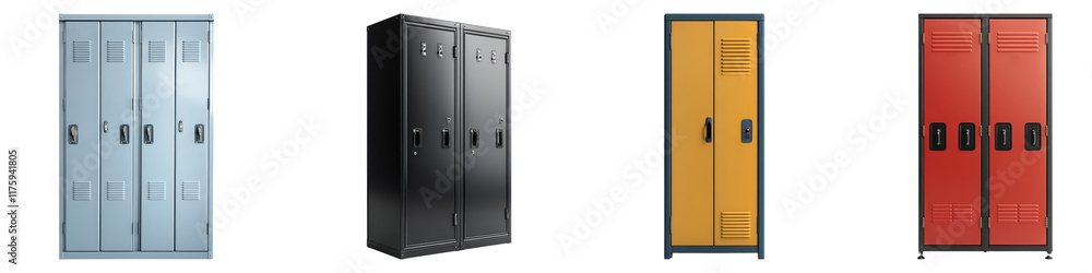 Gym locker isolated on transparent background, Set of Gym locker isolated on transparent background, Set of