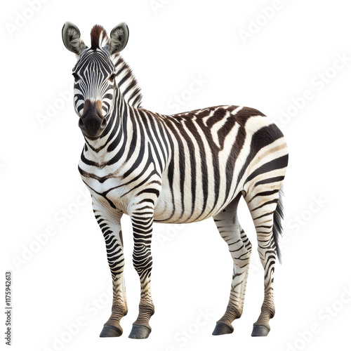 Striped animal standing in a clear setting photo