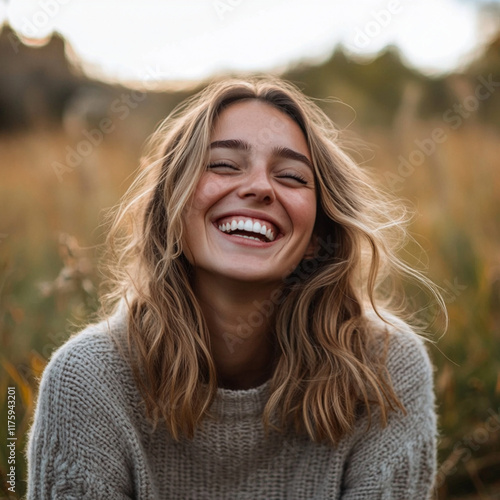 Joyful Woman Laughing