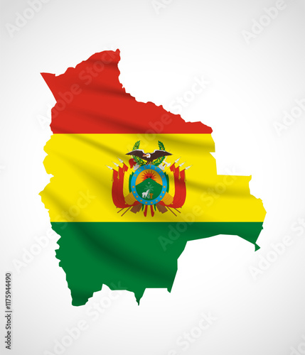 Bolivia Map Silhouette with National Flag Design