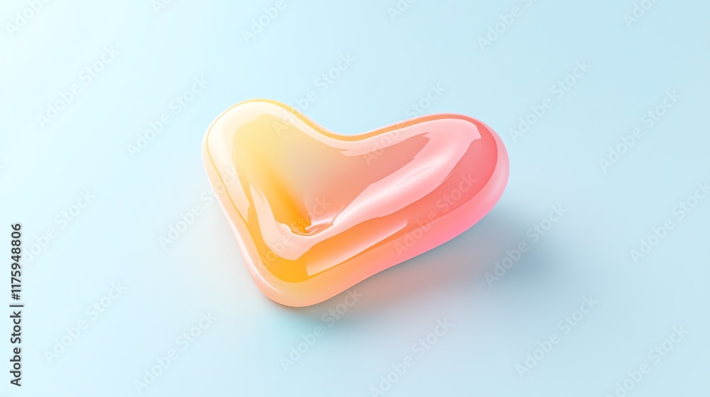 A vibrant heart-shaped gel in soft pastel colors, perfect for creative projects, backgrounds, or design use. A vibrant heart-shaped gel in soft pastel colors, perfect for creative projects, backgrounds, or design use.