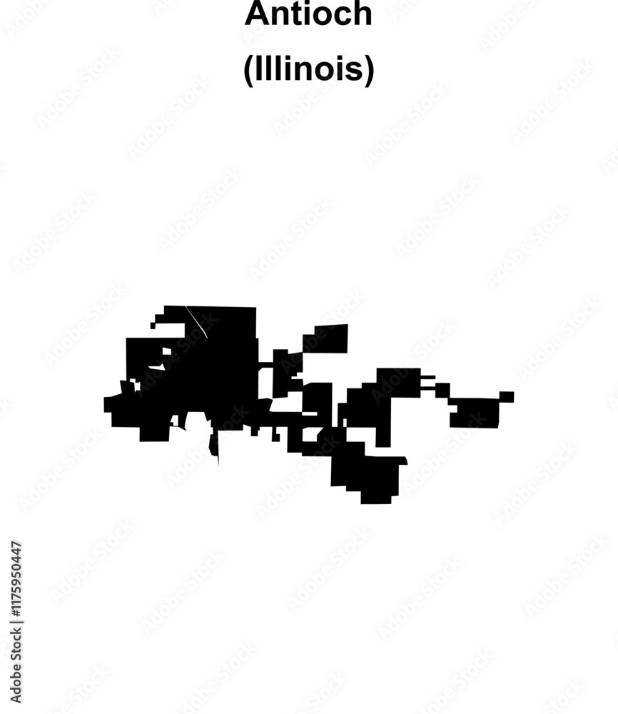 Antioch (Illinois) blank outline map Antioch (Illinois) blank outline map