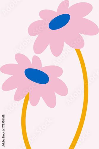 Blooming wildflower pattern doodle design
